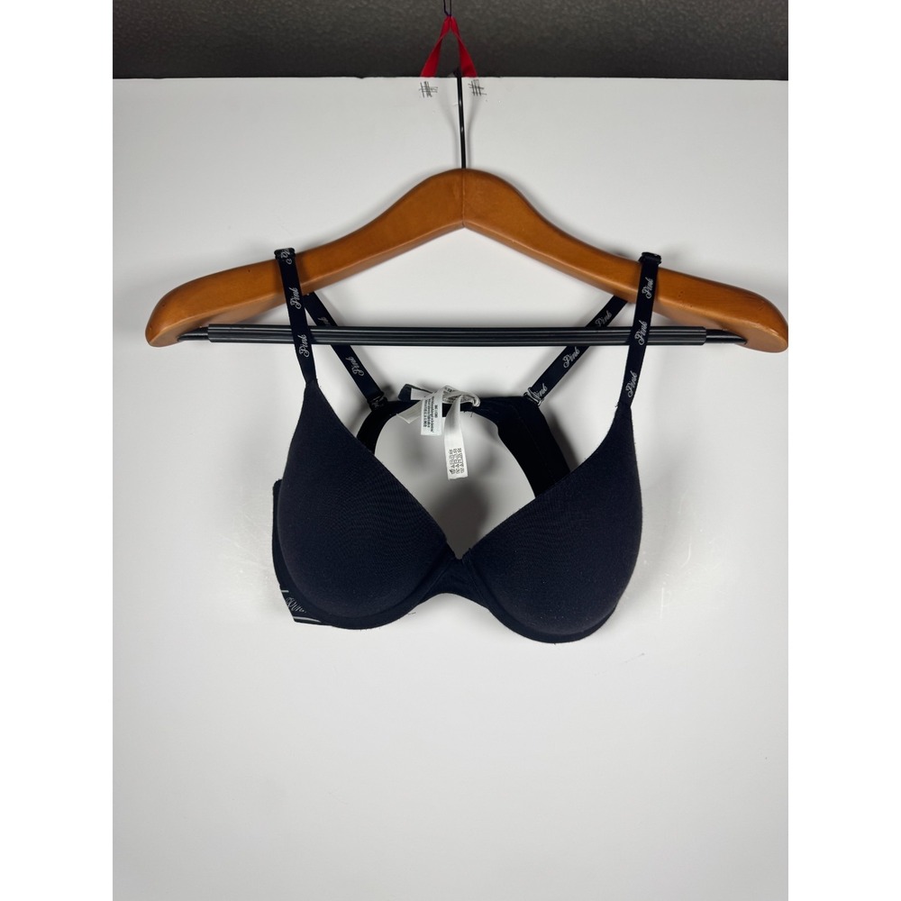 Pink Victoria's Secret Wear‎ Everywhere Push Up Bra Womens 36 Black Medium Lift